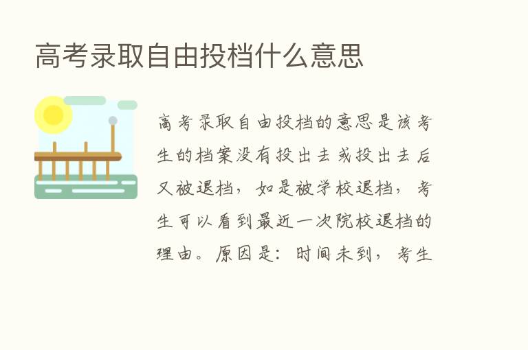 高考录取自由投档什么意思