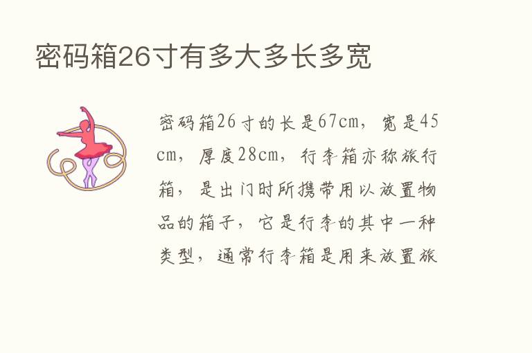 密码箱26寸有多大多长多宽