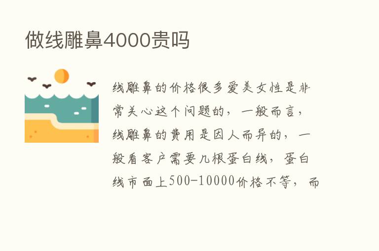 做线雕鼻4000贵吗