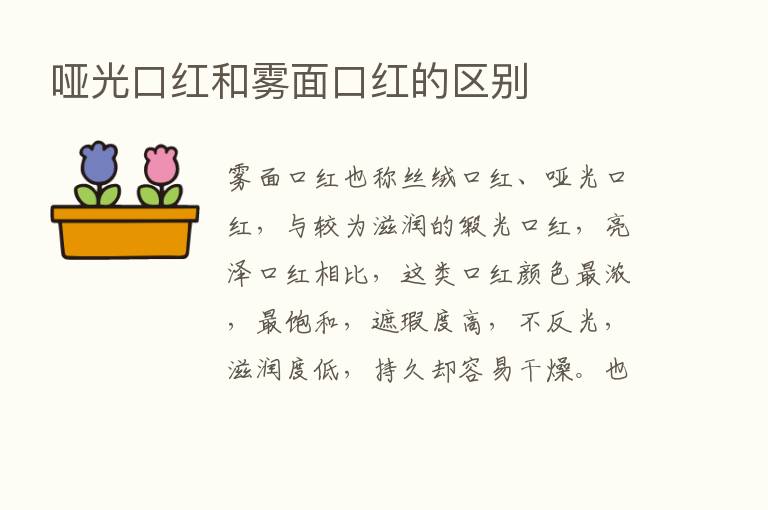 哑光口红和雾面口红的区别