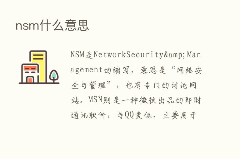 nsm什么意思