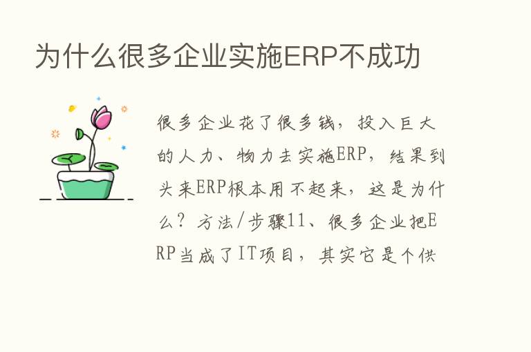 为什么很多企业实施ERP不成功