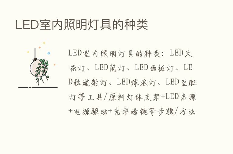 LED室内照明灯具的种类