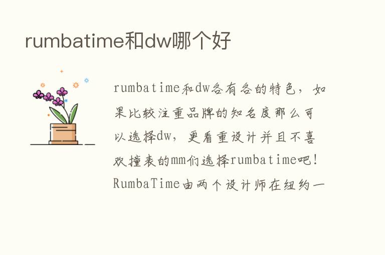 rumbatime和dw哪个好