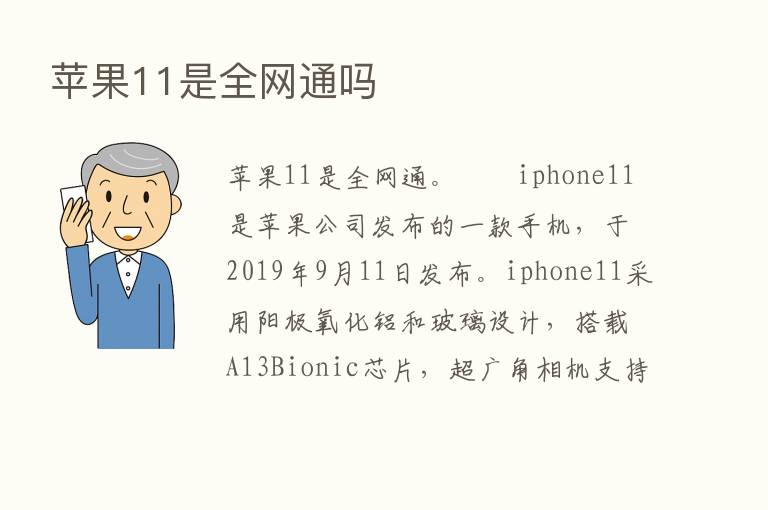 苹果11是全网通吗