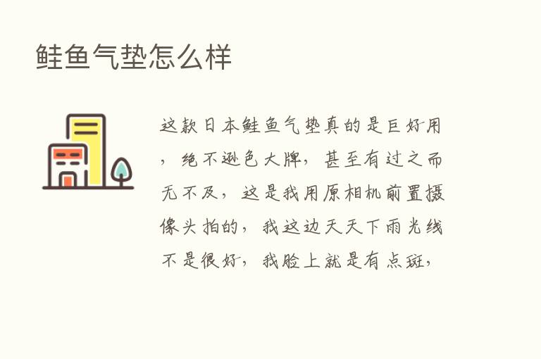 鲑鱼气垫怎么样