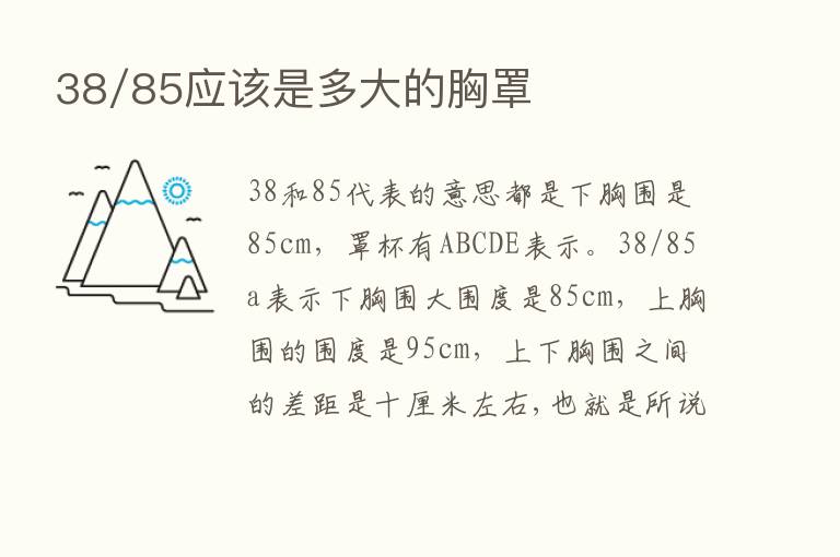 38/85应该是多大的胸罩