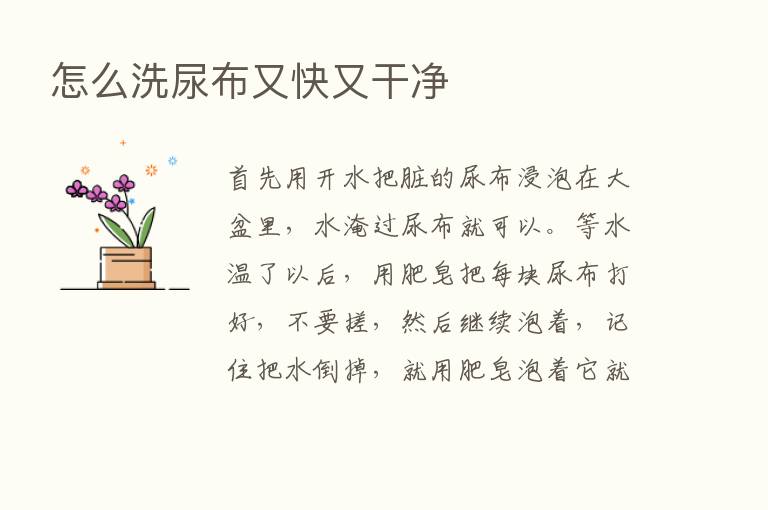 怎么洗尿布又快又干净