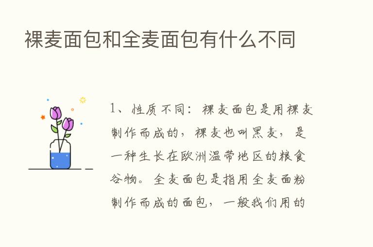 裸麦面包和全麦面包有什么不同