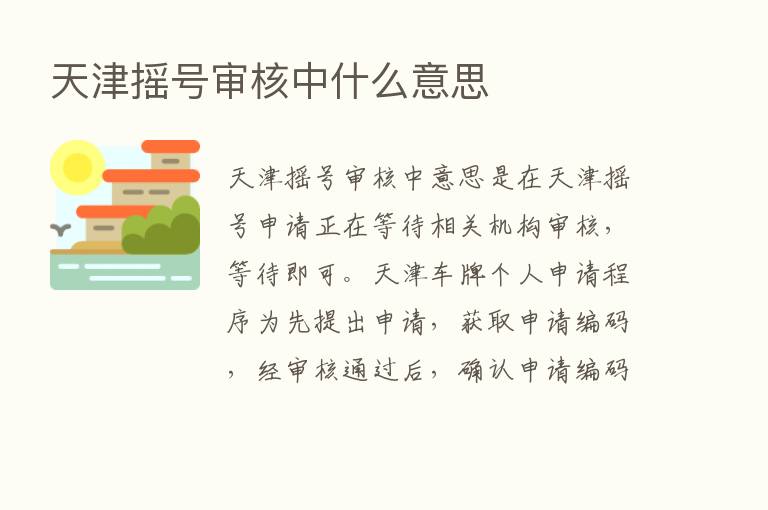 天津摇号审核中什么意思