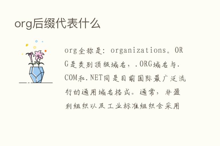 org后缀代表什么