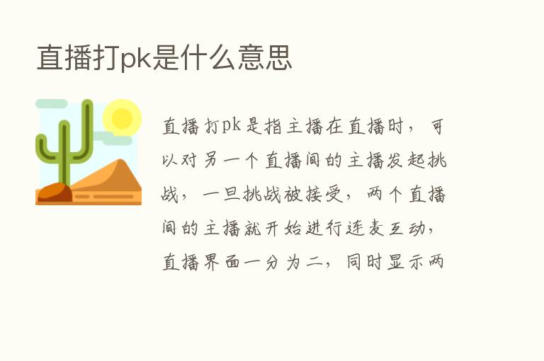 直播打pk是什么意思