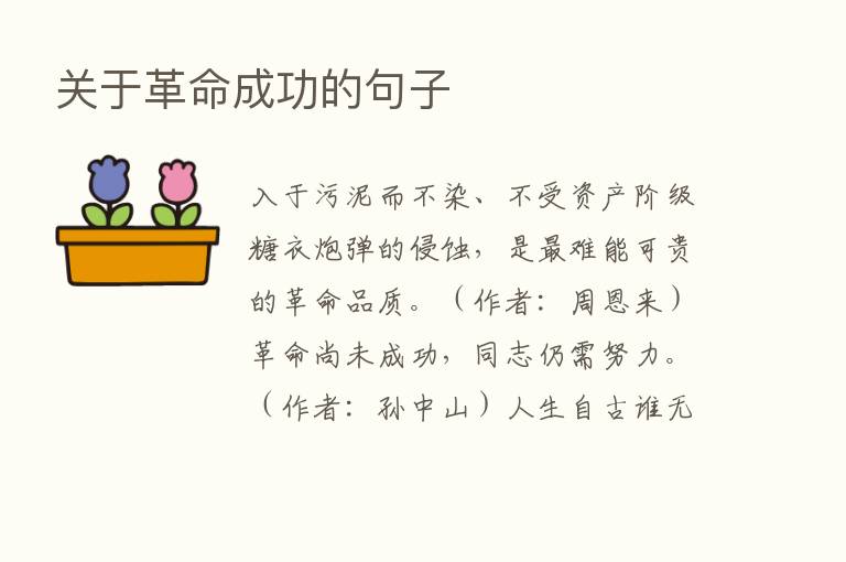 关于革命成功的句子