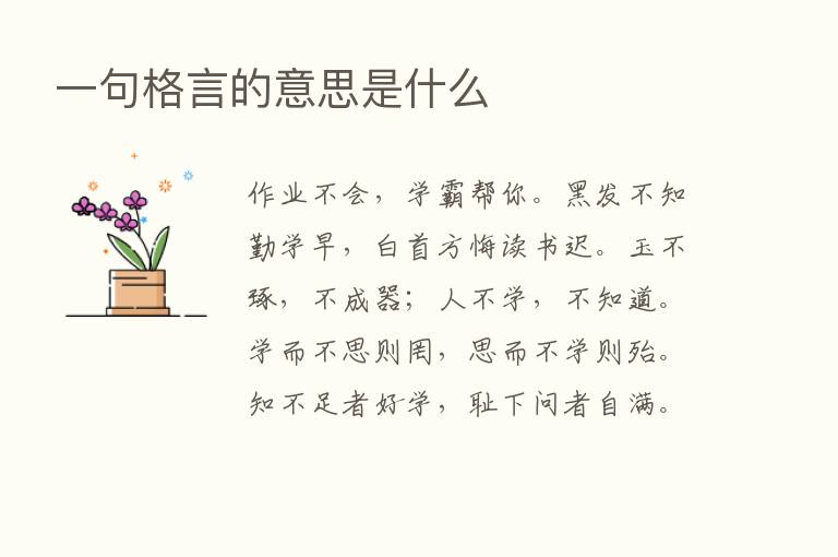 一句格言的意思是什么