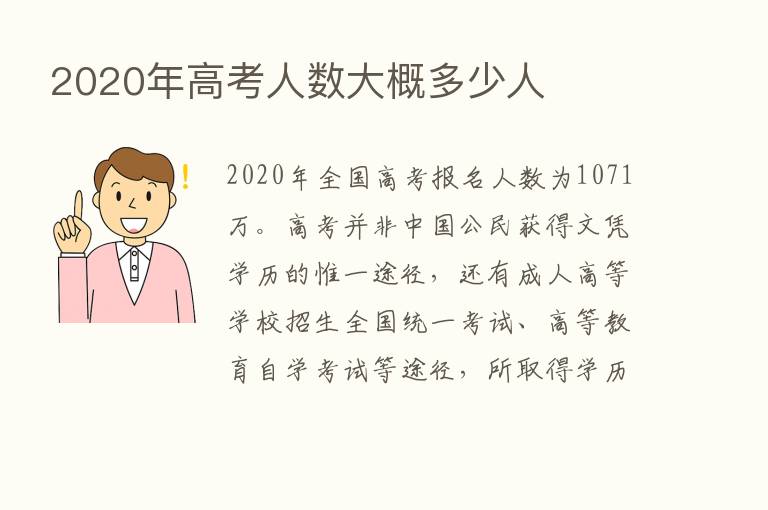 2020年高考人数大概多少人