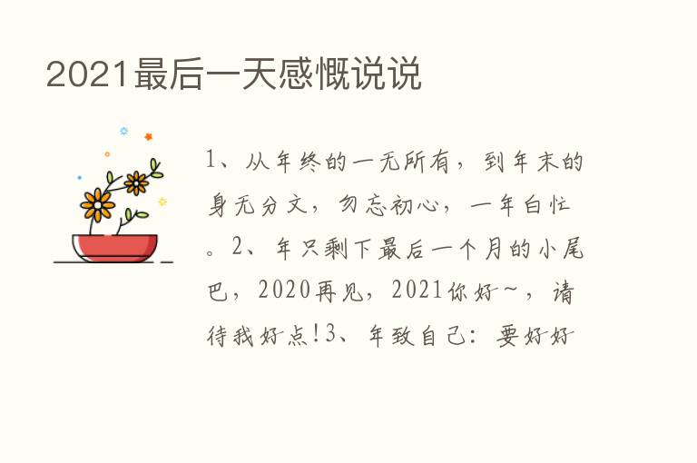 2021   后一天感慨说说