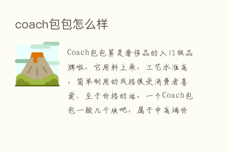 coach包包怎么样