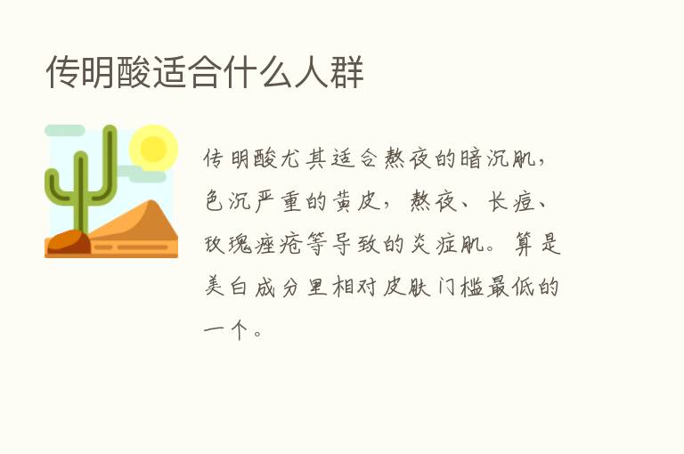 传明酸适合什么人群