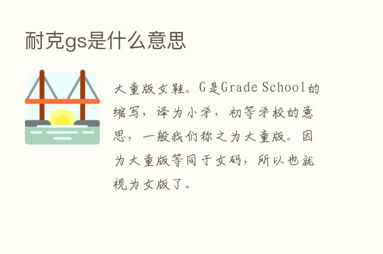 耐克gs是什么意思