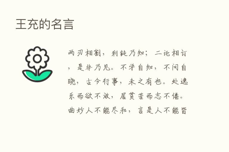 王充的名言