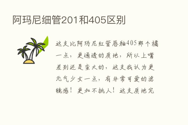 阿玛尼细管201和405区别