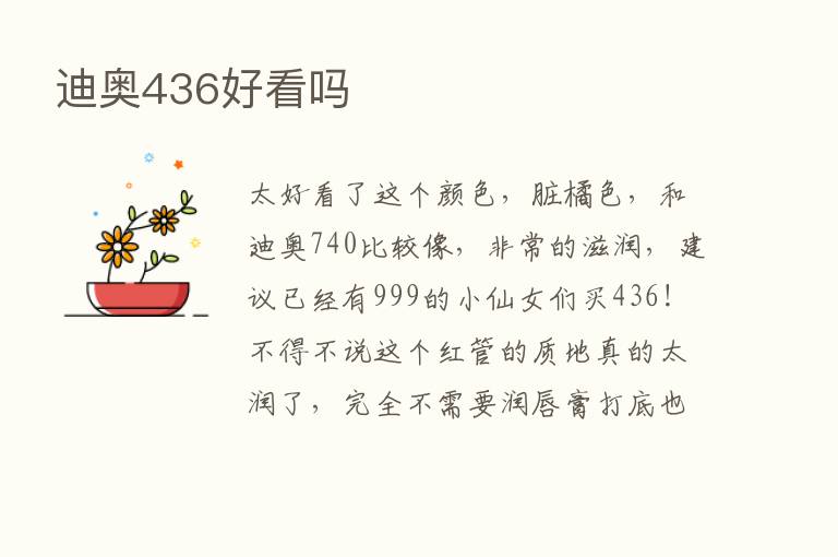 迪奥436好看吗