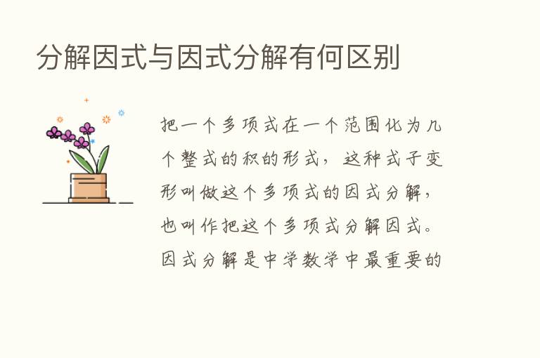 分解因式与因式分解有何区别