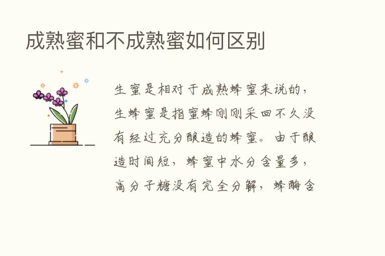 成熟蜜和不成熟蜜如何区别