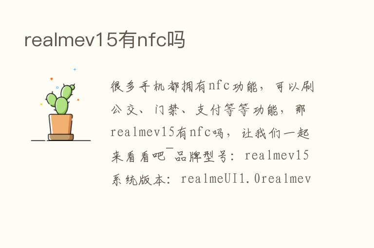 realmev15有nfc吗