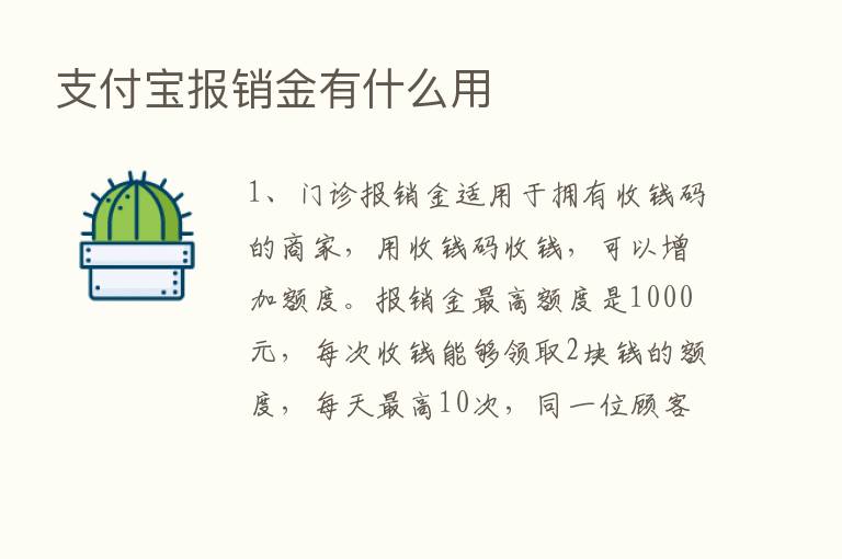 支付宝报销金有什么用