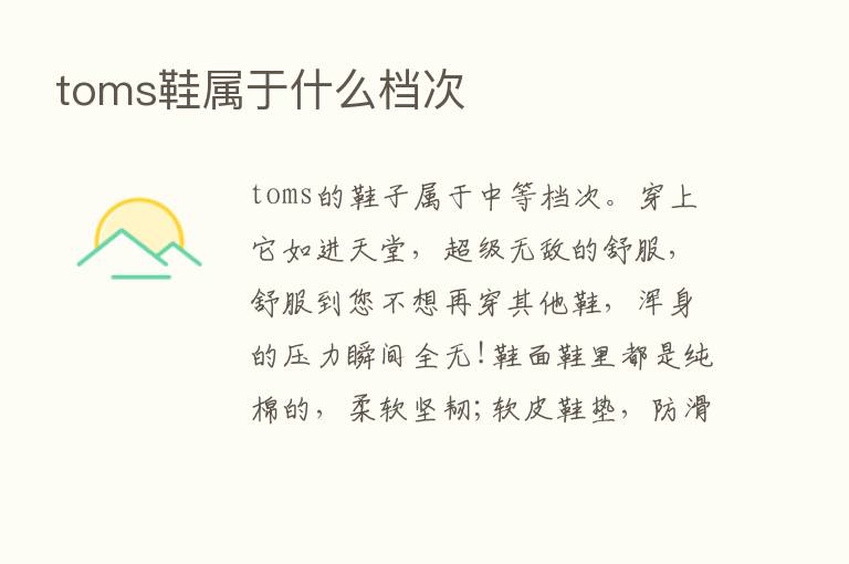 toms鞋属于什么档次