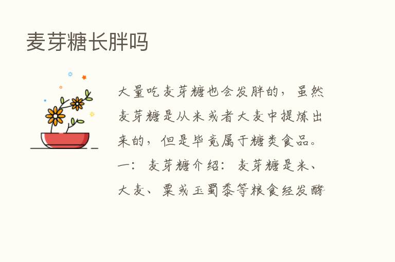 麦芽糖长胖吗