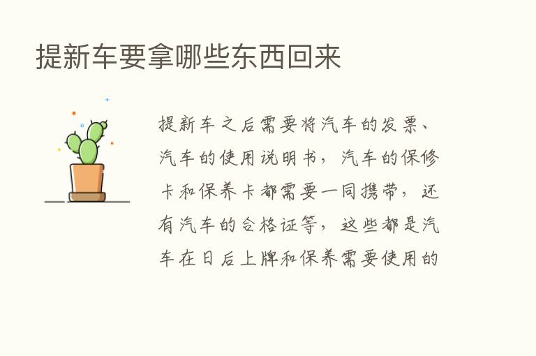 提新车要拿哪些东西回来