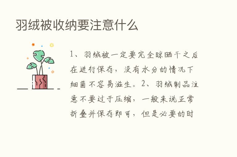 羽绒被收纳要注意什么