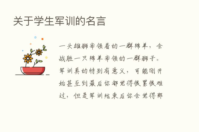 关于学生军训的名言