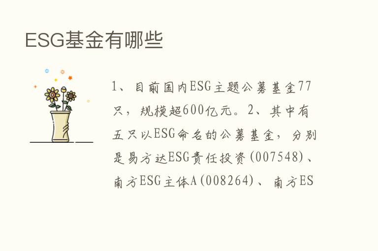 ESG基金有哪些