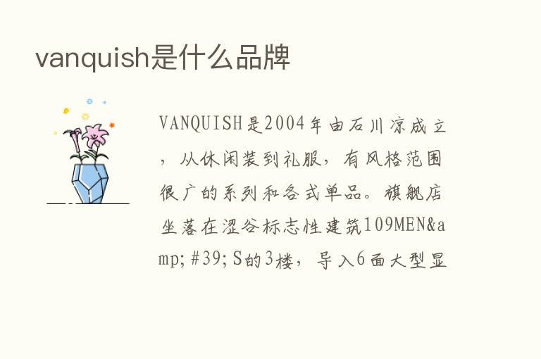 vanquish是什么品牌