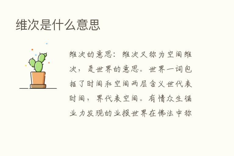 维次是什么意思