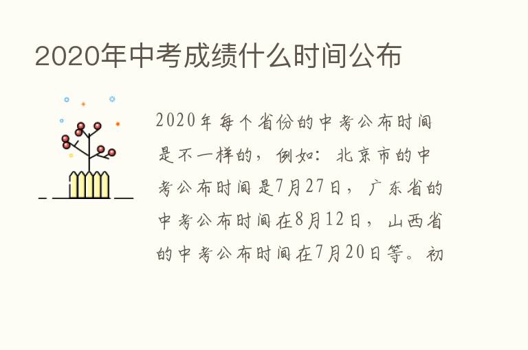 2020年中考成绩什么时间公布