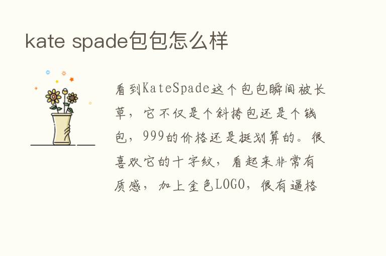 kate spade包包怎么样