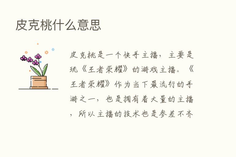 皮克桃什么意思