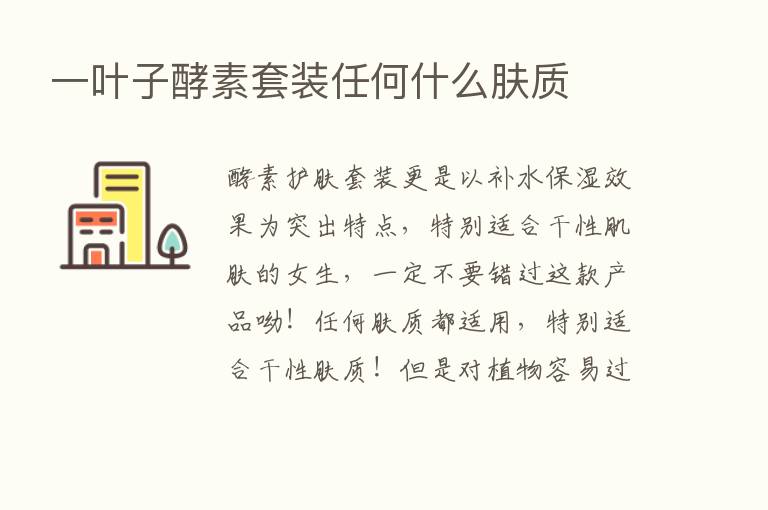 一叶子酵素套装任何什么肤质