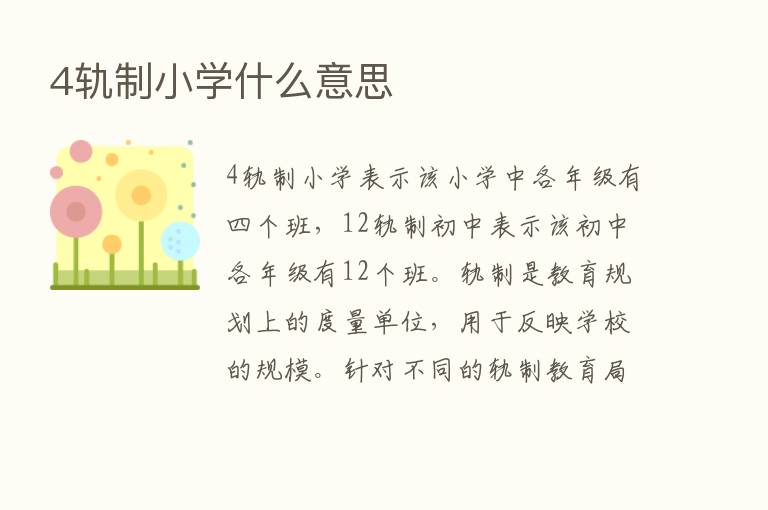 4轨制小学什么意思