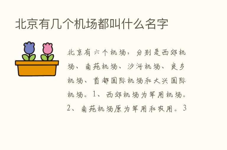 北京有几个机场都叫什么名字