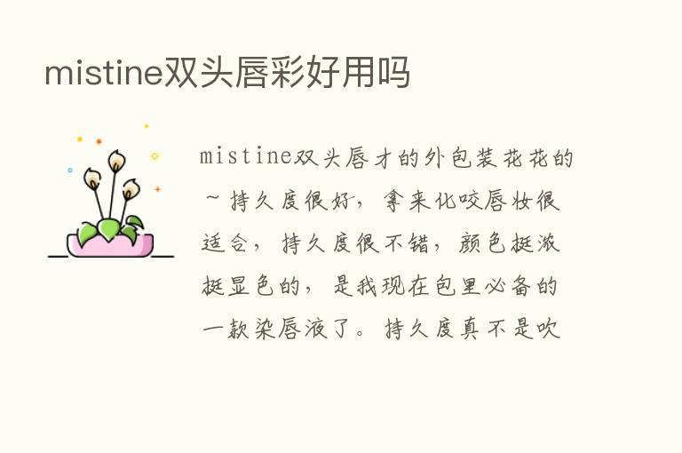 mistine双头唇彩好用吗