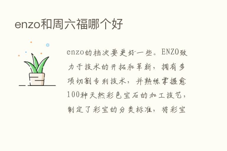 enzo和周六福哪个好