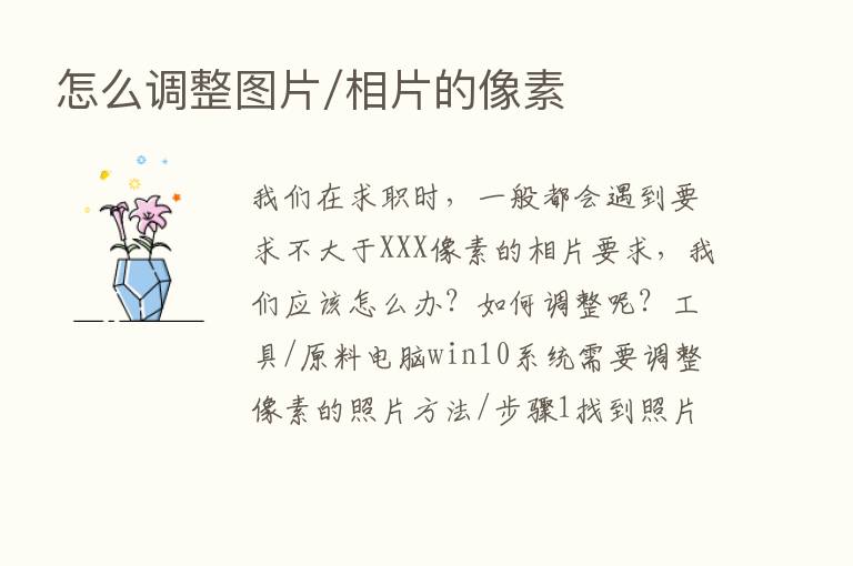 怎么调整图片/相片的像素