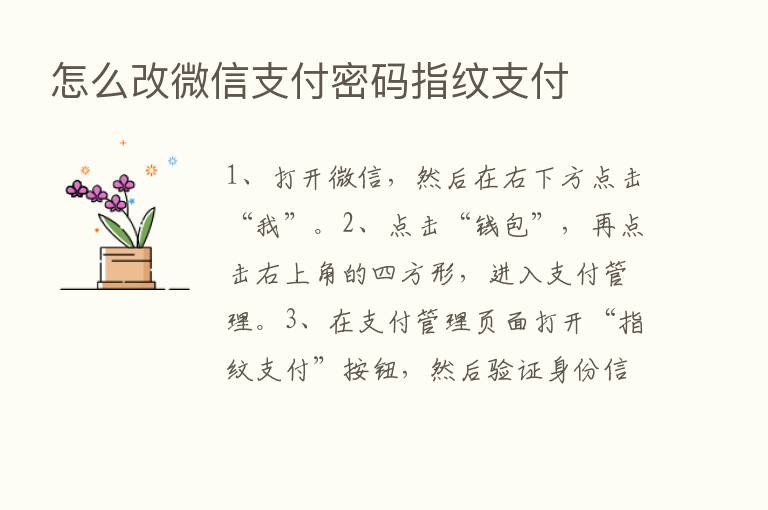 怎么改微信支付密码指纹支付