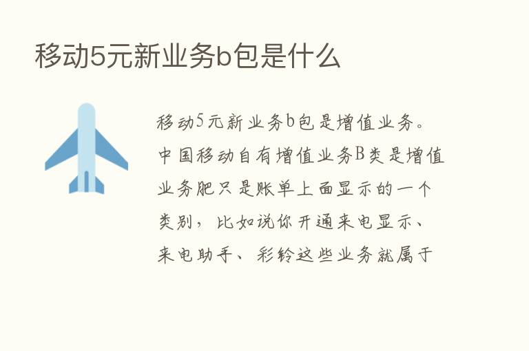 移动5元新业务b包是什么