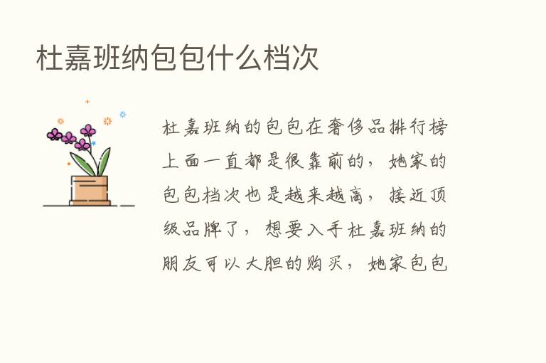 杜嘉班纳包包什么档次